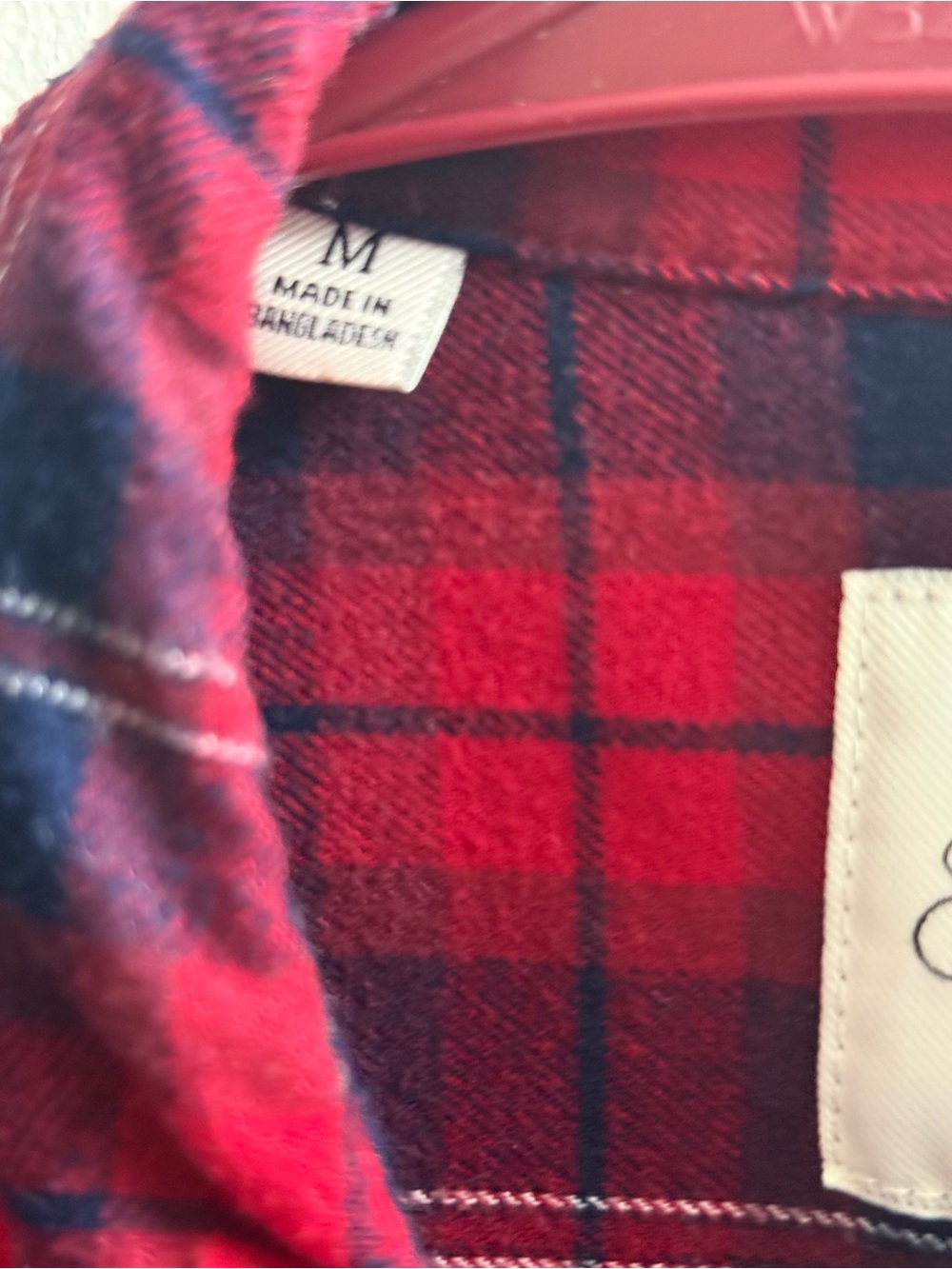 JACHS Girlfriend Red and Navy Plaid Button-Down Shirt - Picture 2 of 11